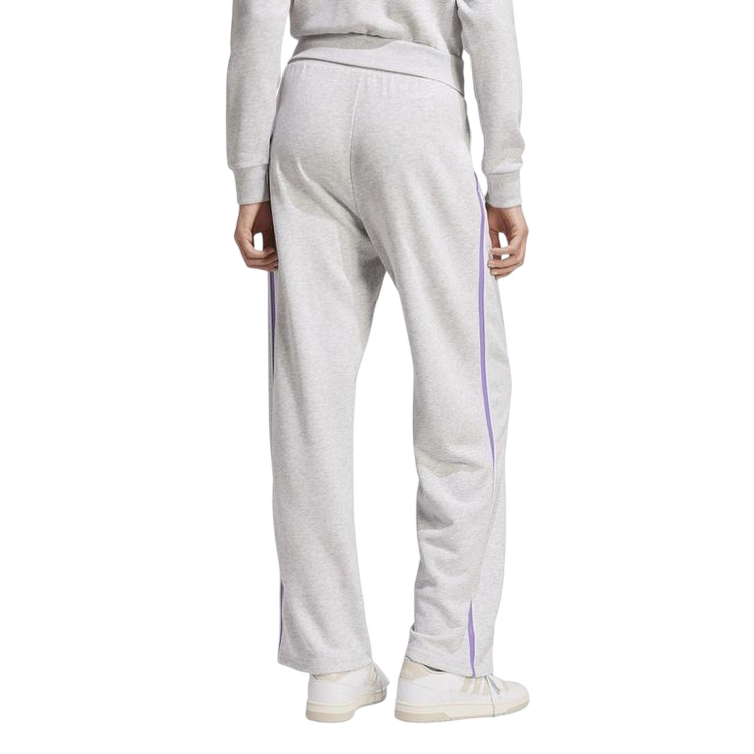 Light Grey Heather - Back - Adidas Womens-Ladies Essentials French Terry Joggers