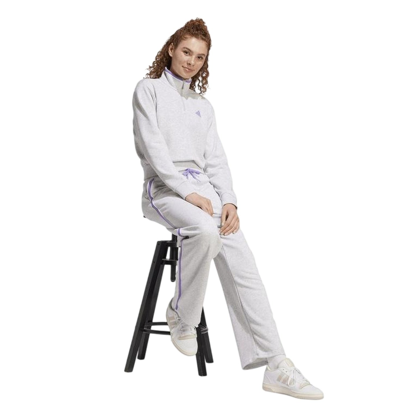 Light Grey Heather - Pack Shot - Adidas Womens-Ladies Essentials French Terry Joggers