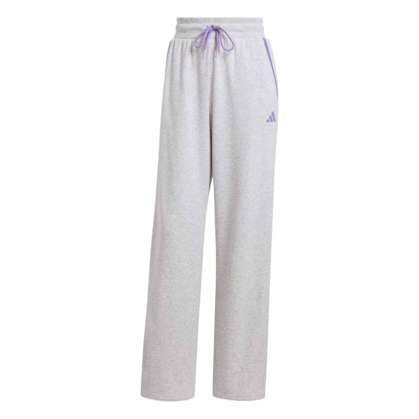 Light Grey Heather - Front - Adidas Womens-Ladies Essentials French Terry Joggers