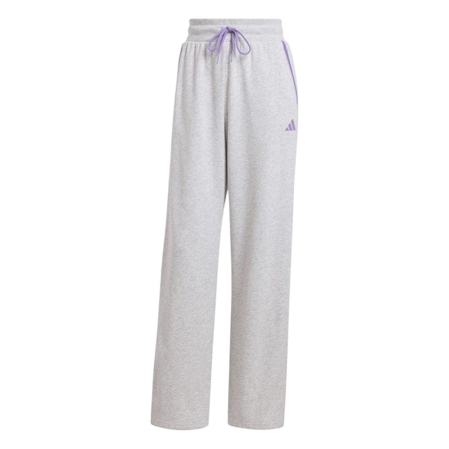 Light Grey Heather - Front - Adidas Womens-Ladies Essentials French Terry Joggers