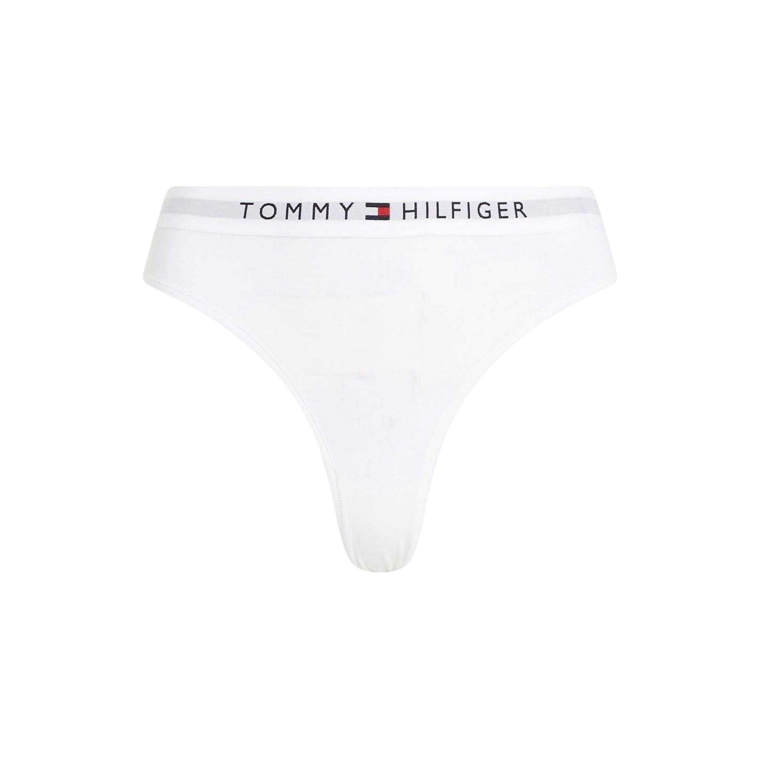 White - Front - Tommy Hilfiger Womens-Ladies Full Logo Organic Cotton Briefs