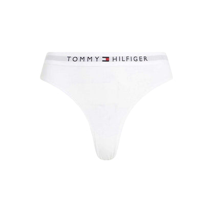 White - Front - Tommy Hilfiger Womens-Ladies Full Logo Organic Cotton Briefs