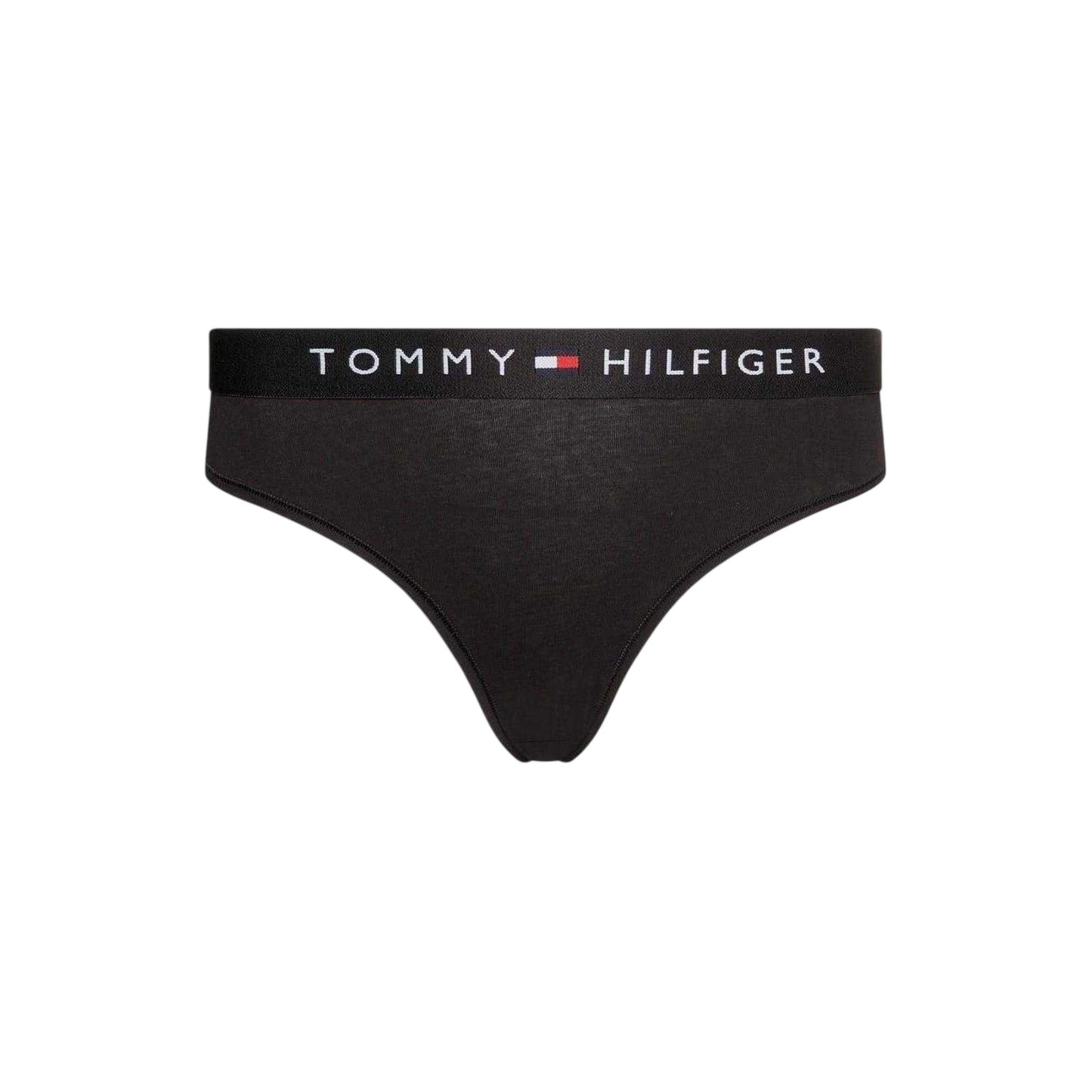 Black - Front - Tommy Hilfiger Womens-Ladies Full Logo Organic Cotton Briefs