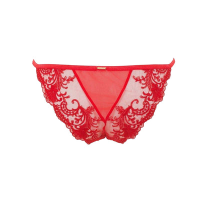 Tomato Red - Back - Bluebella Womens-Ladies Floral Mesh Briefs