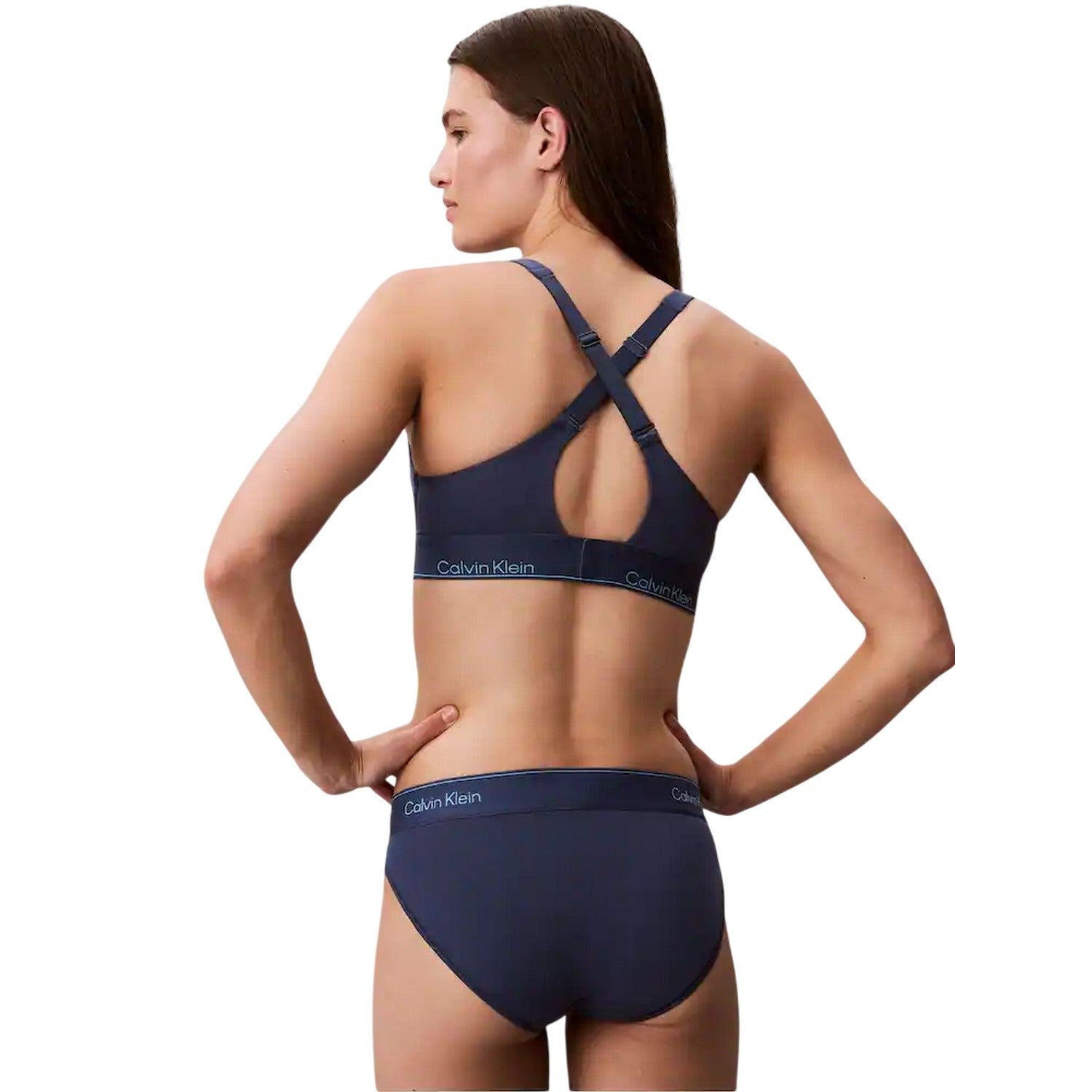 Dark Denim - Back - Calvin Klein Womens-Ladies Cotton Blend Briefs