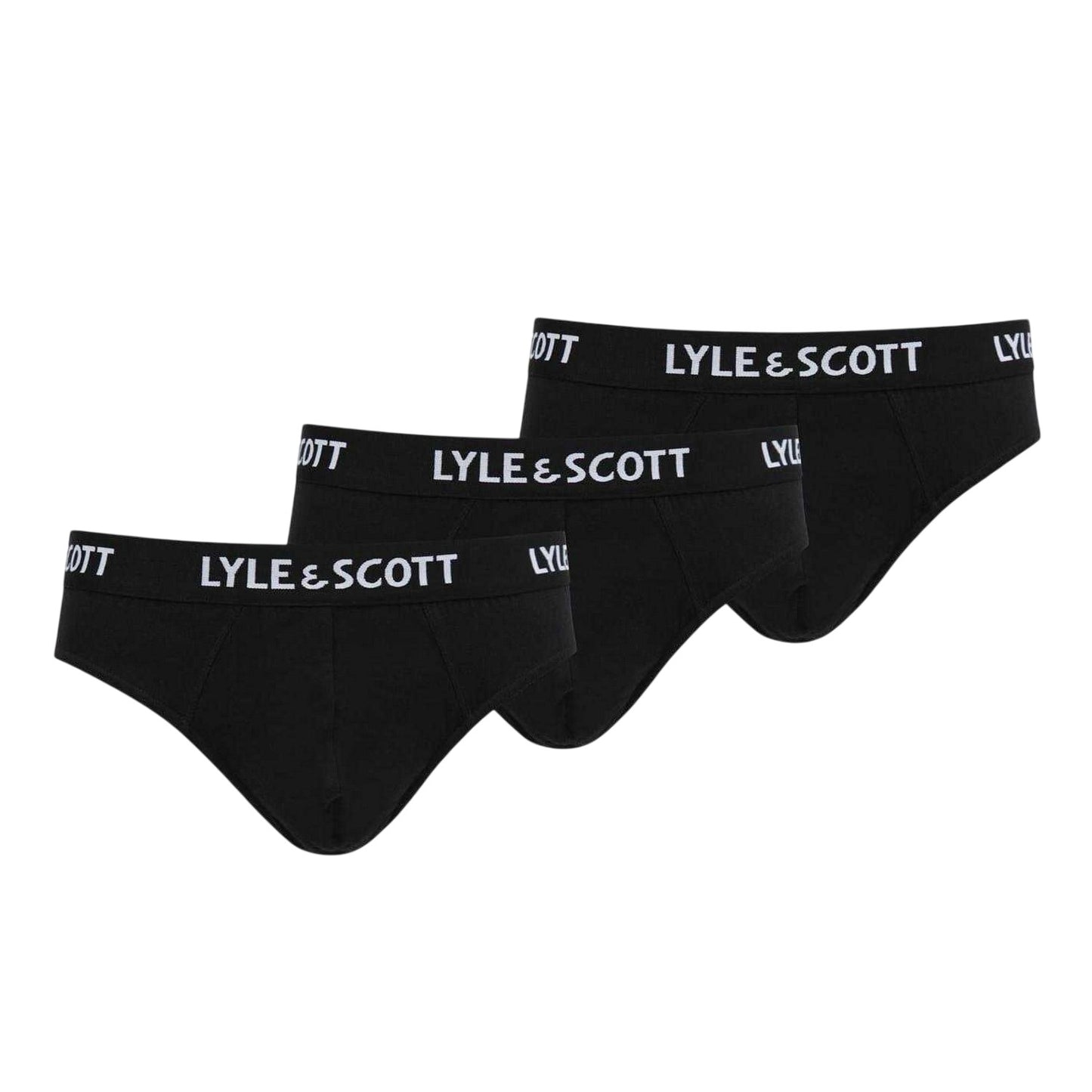 Black - Front - Lyle & Scott Mens Briefs (Pack of 3)