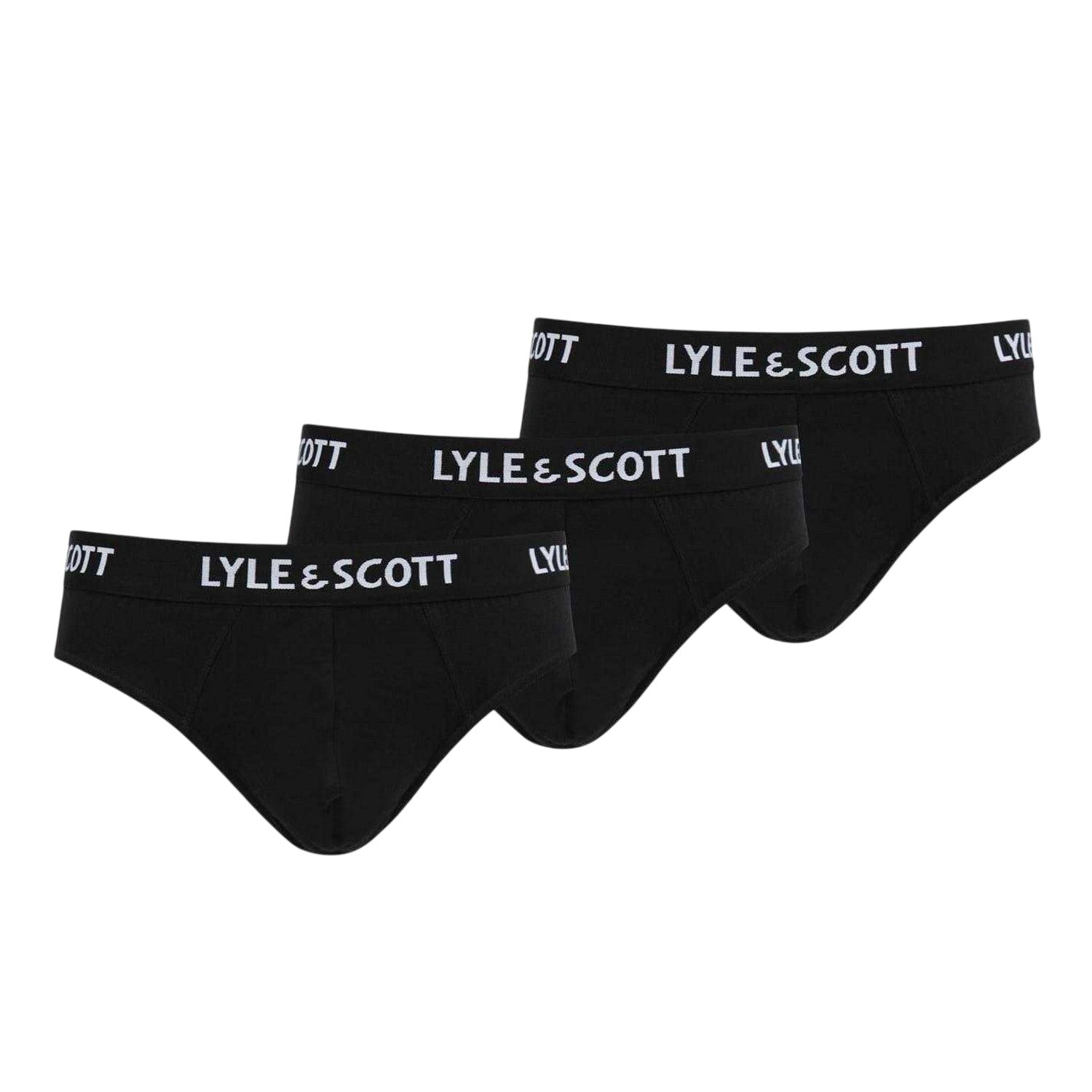 Black - Front - Lyle & Scott Mens Briefs (Pack of 3)