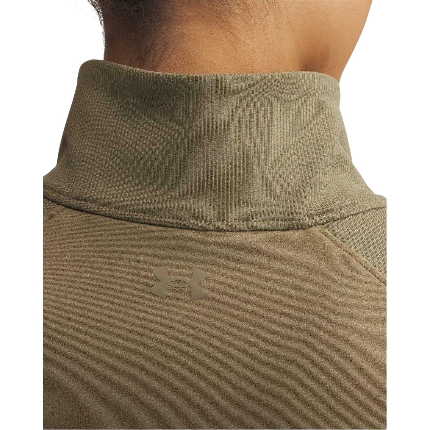 Brown - Side - Under Armour Womens-Ladies Meridian Athletic Long-Sleeved Workout Jacket