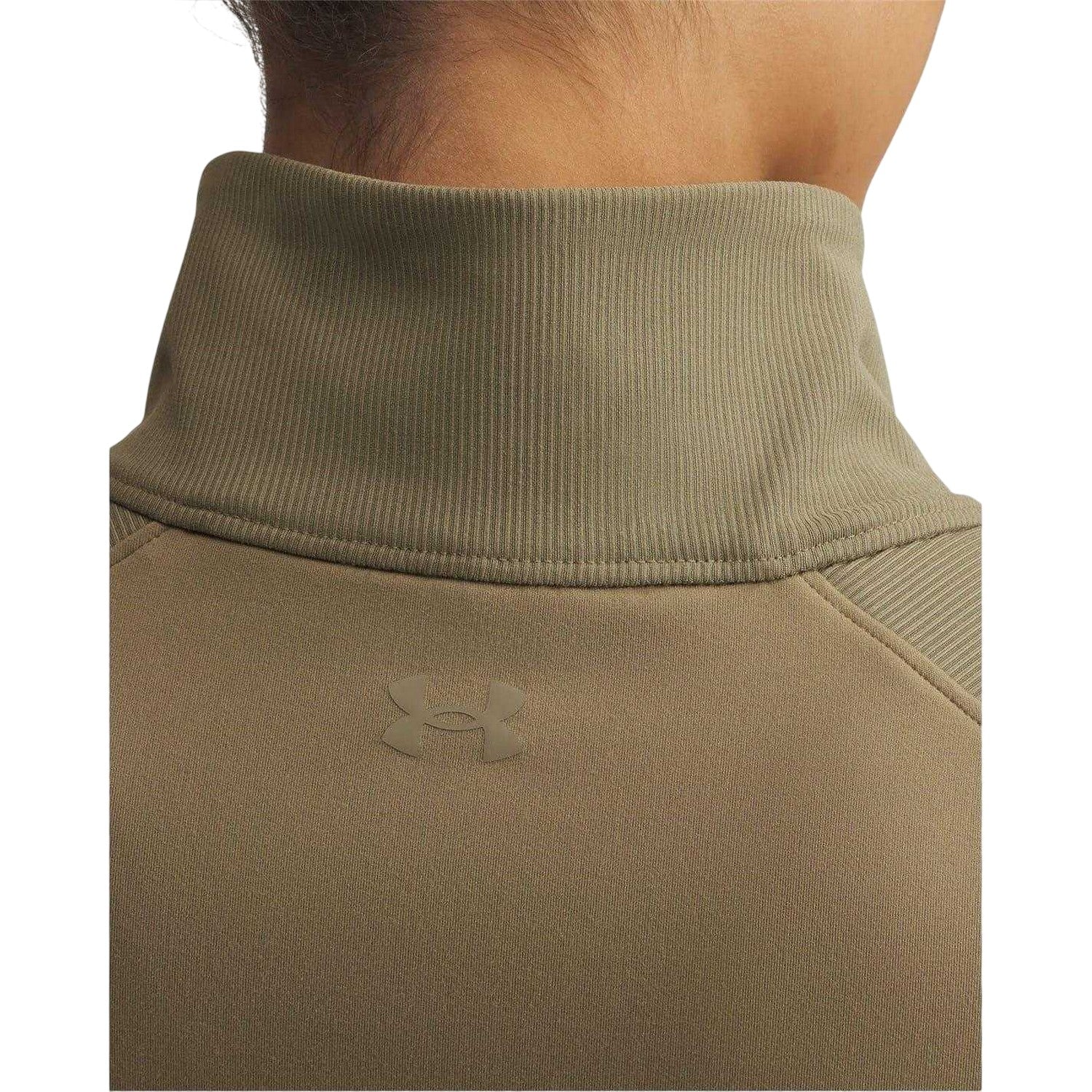 Brown - Side - Under Armour Womens-Ladies Meridian Athletic Long-Sleeved Workout Jacket