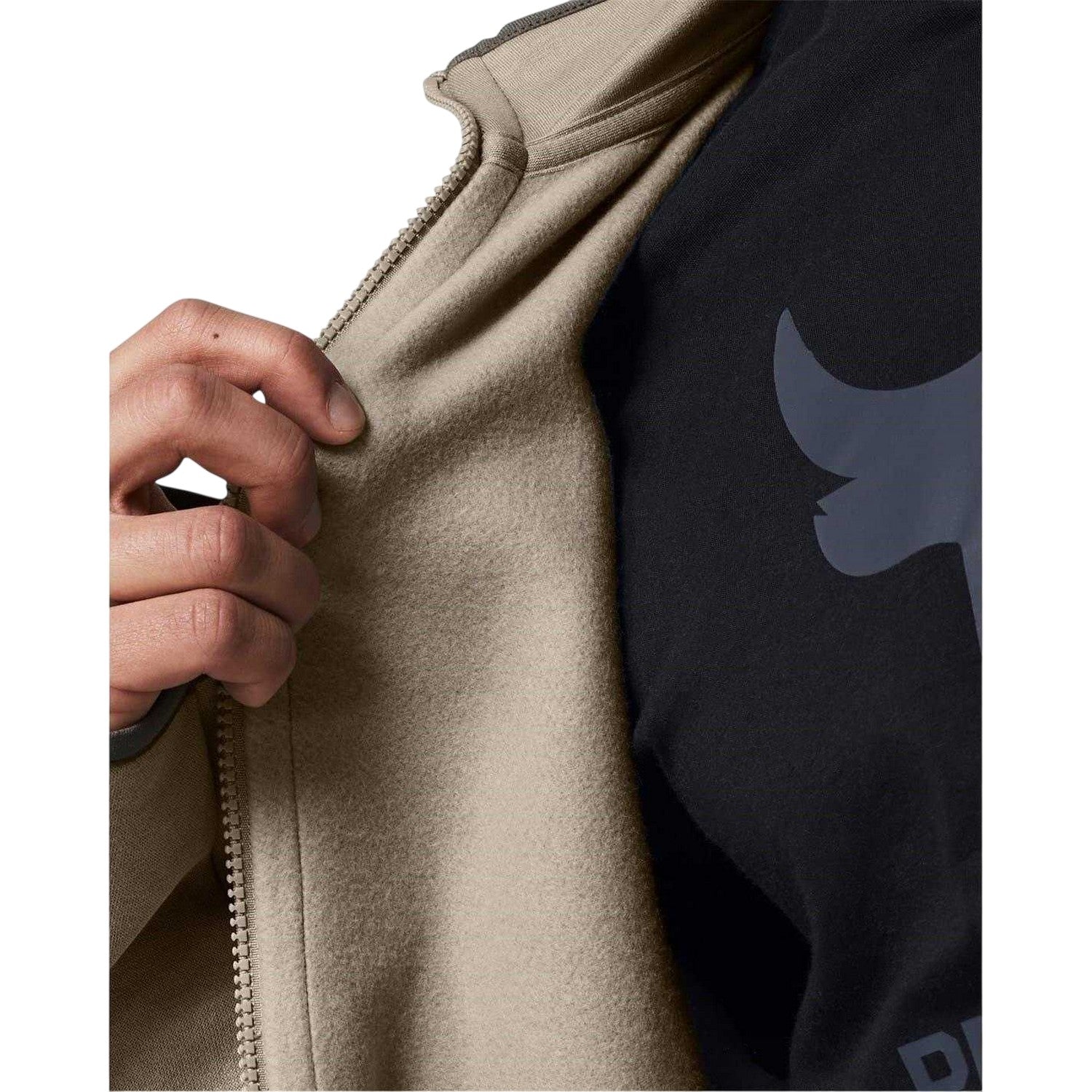 Brown - Side - Under Armour Mens Icon Relaxed Fit Sweat Jacket