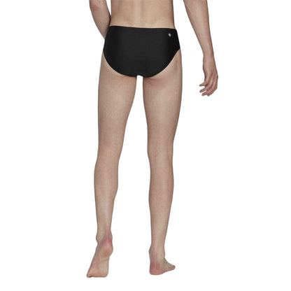 Black-White - Back - Adidas Mens Lineage Swimming Trunks