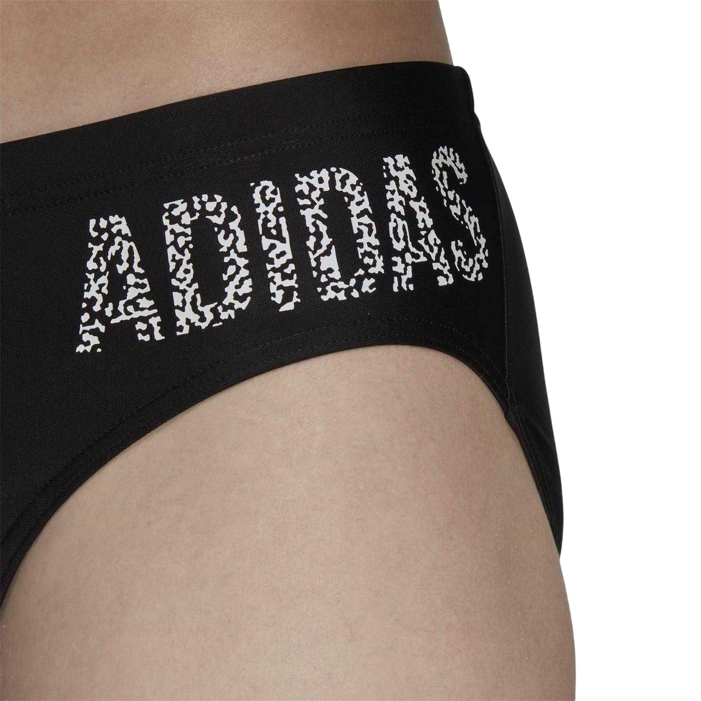 Black-White - Side - Adidas Mens Lineage Swimming Trunks