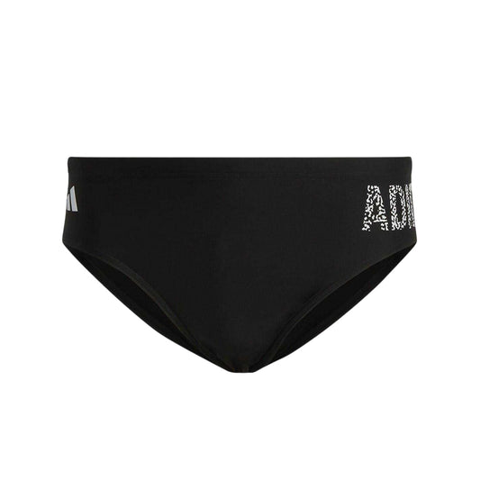 Black-White - Front - Adidas Mens Lineage Swimming Trunks