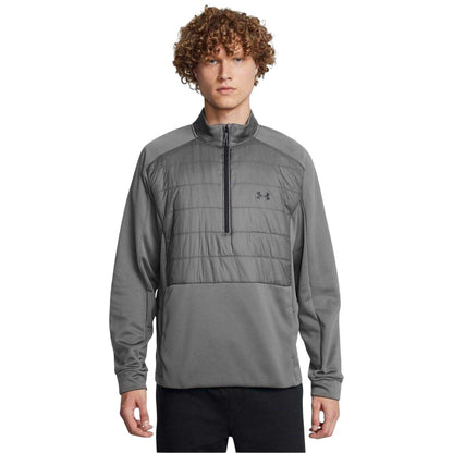 Grey - Side - Under Armour Mens Solid Half Zip Sweat Jacket