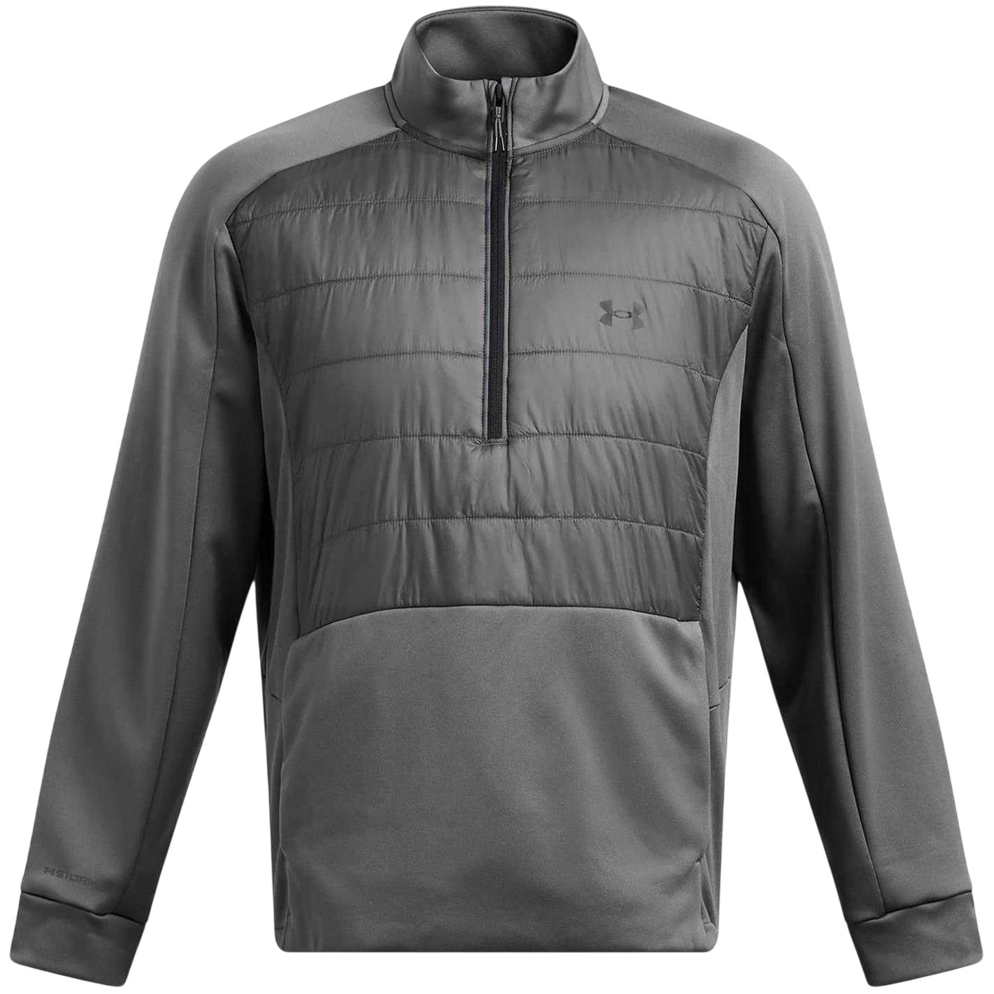 Grey - Front - Under Armour Mens Solid Half Zip Sweat Jacket