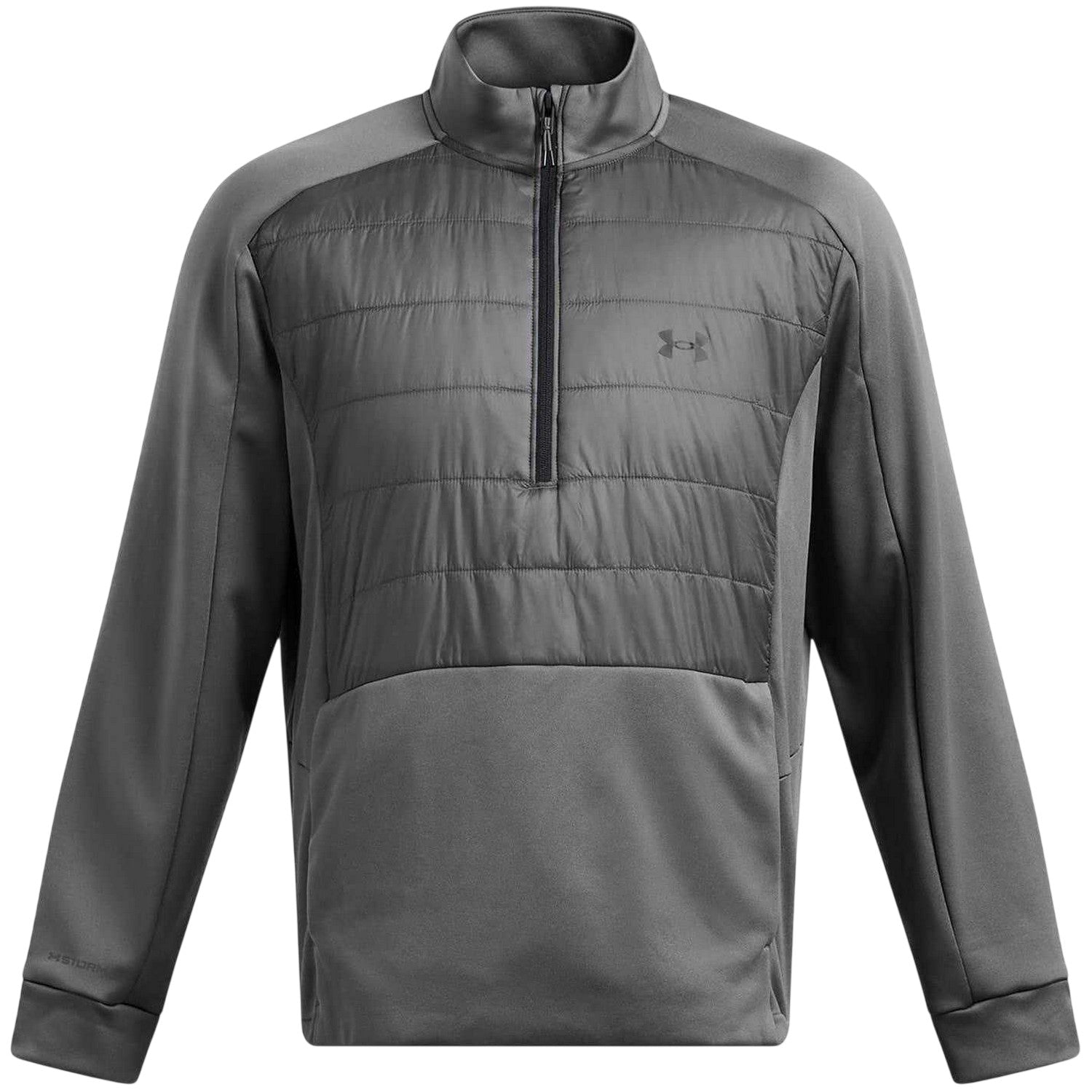 Grey - Front - Under Armour Mens Solid Half Zip Sweat Jacket
