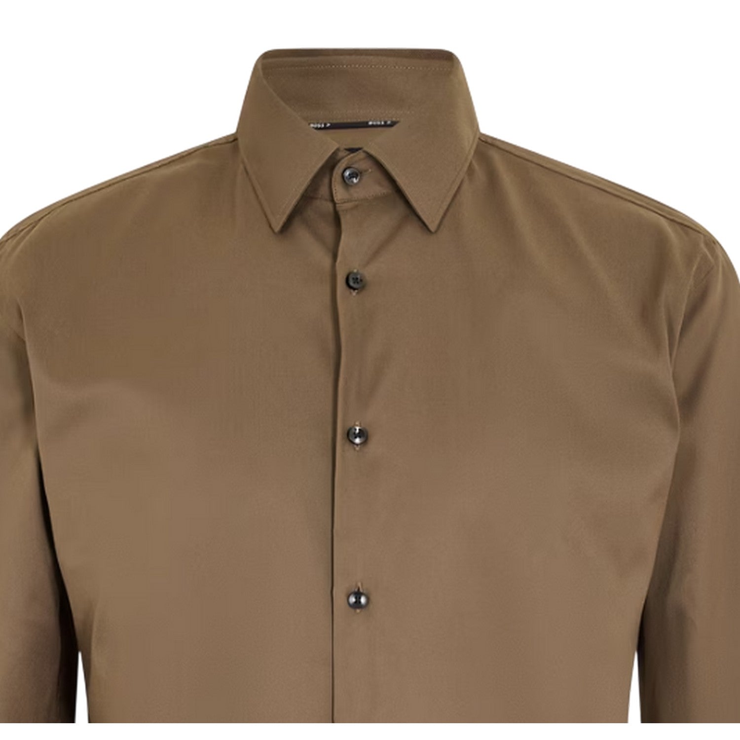 Green - Side - Boss Mens Plain Oxford Long-Sleeved Shirt