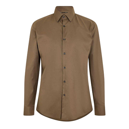 Green - Front - Boss Mens Plain Oxford Long-Sleeved Shirt