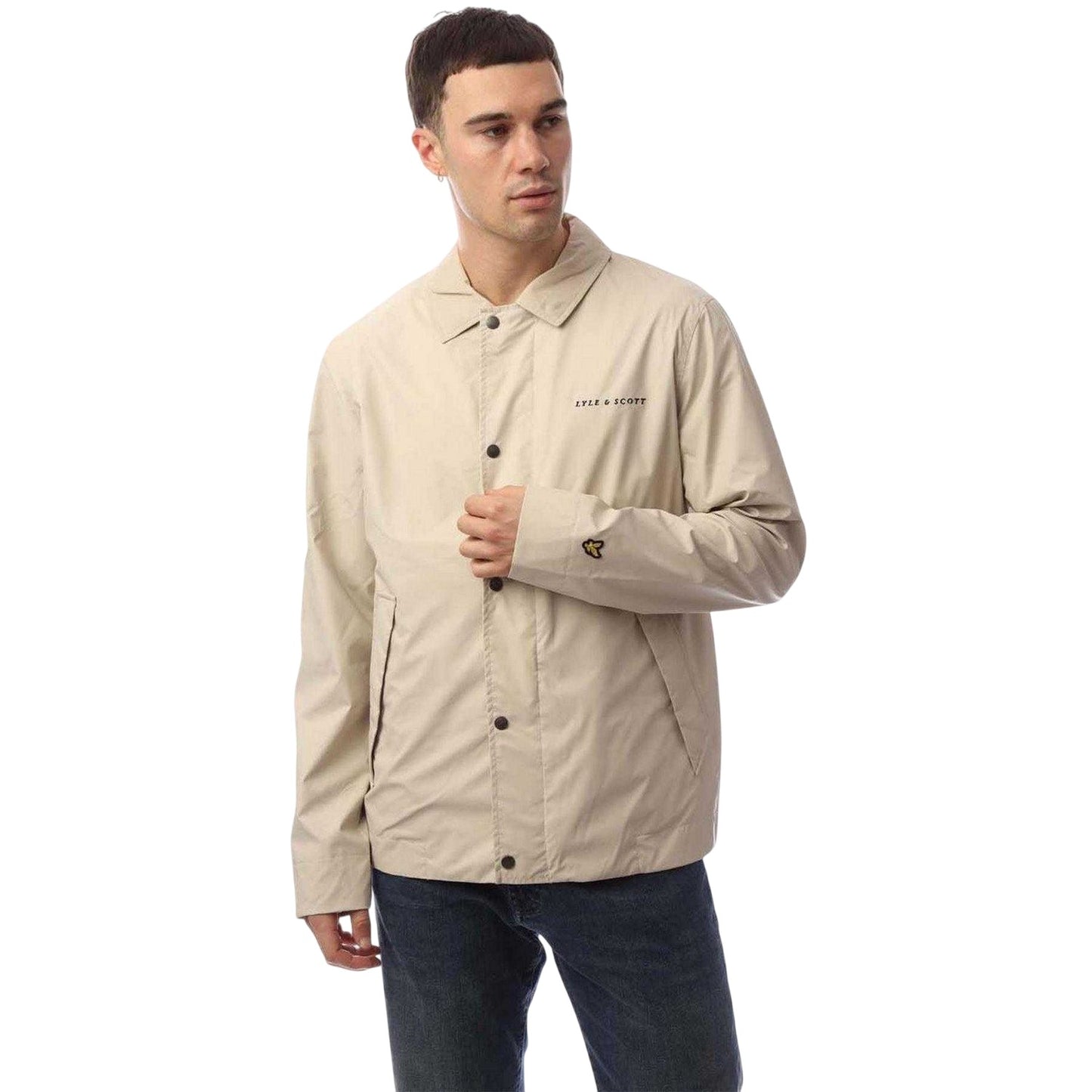 Beige - Front - Lyle & Scott Mens Coach Jacket
