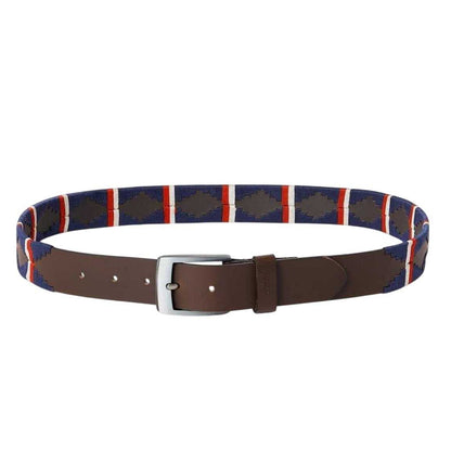 Blue-Red - Front - Osprey Mens The Mendoza Geometric Pattern Leather Belt