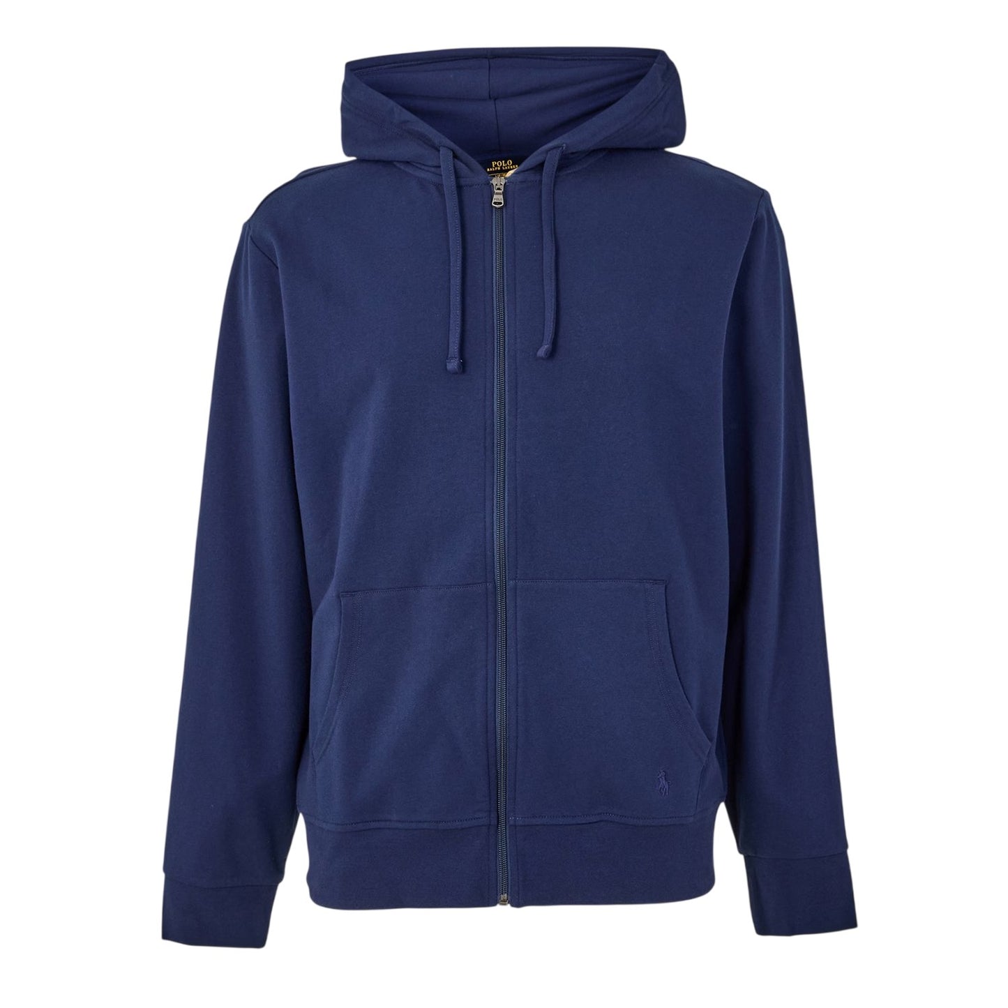 Navy - Front - Ralph Lauren Mens Polo Ribbed Cuff Full Zip Hoodie
