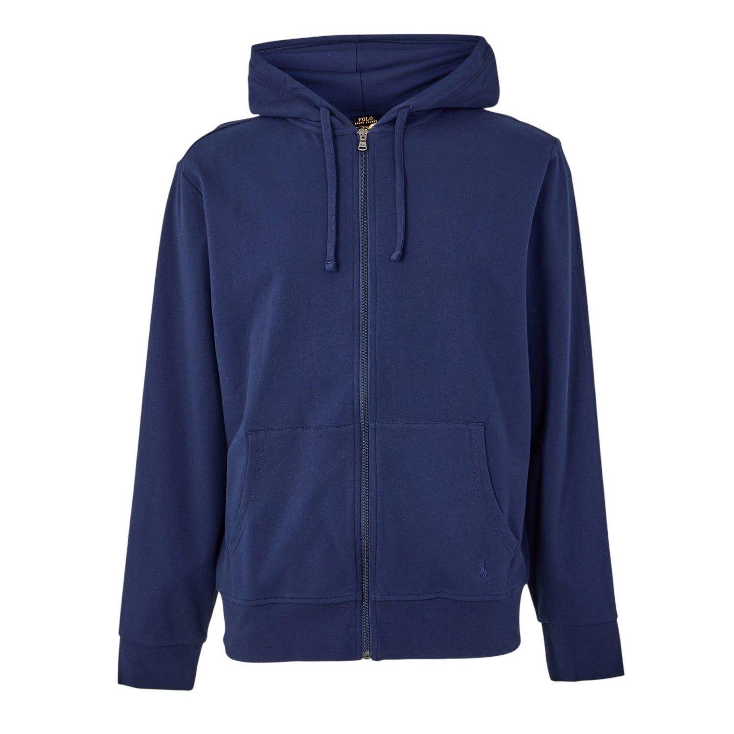 Navy - Front - Ralph Lauren Mens Polo Ribbed Cuff Full Zip Hoodie