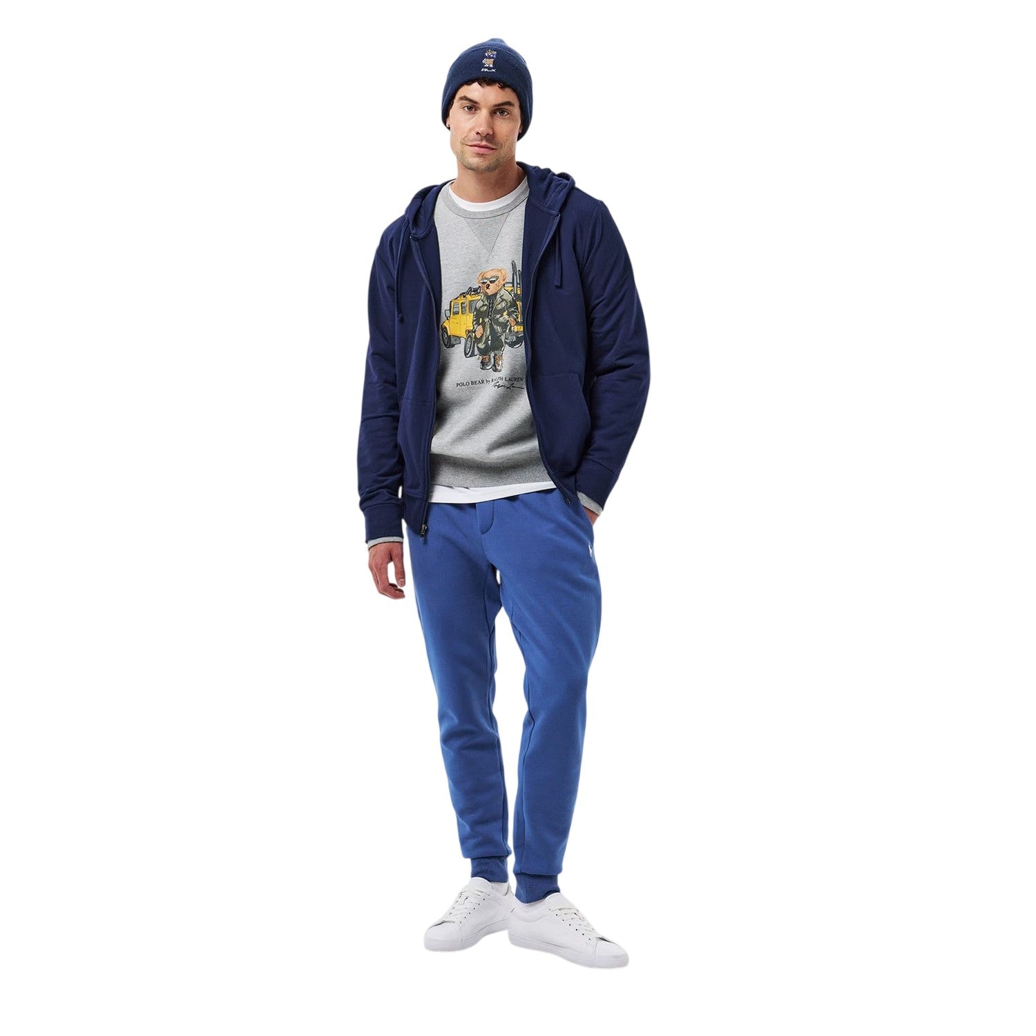 Navy - Lifestyle - Ralph Lauren Mens Polo Ribbed Cuff Full Zip Hoodie