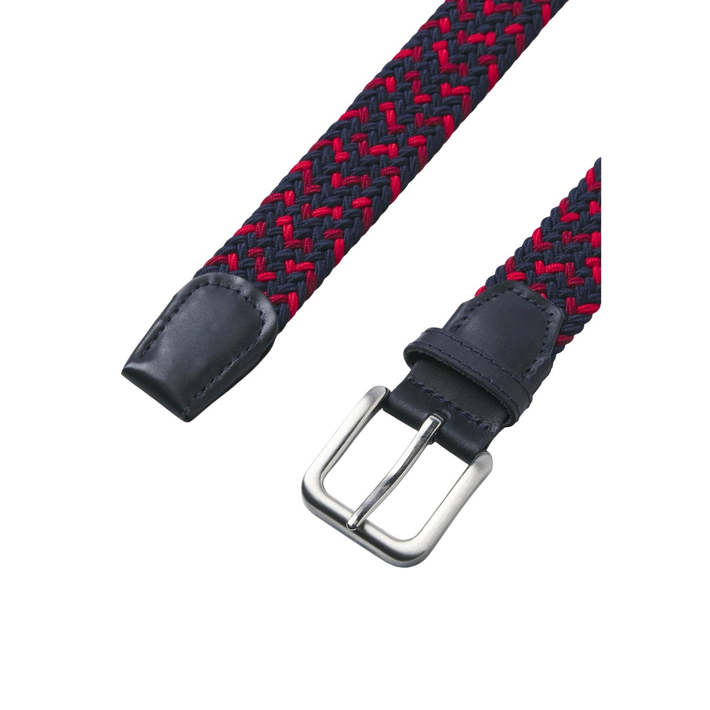 Navy Blazer - Back - Jack And Jones Mens Braided Leather Belt