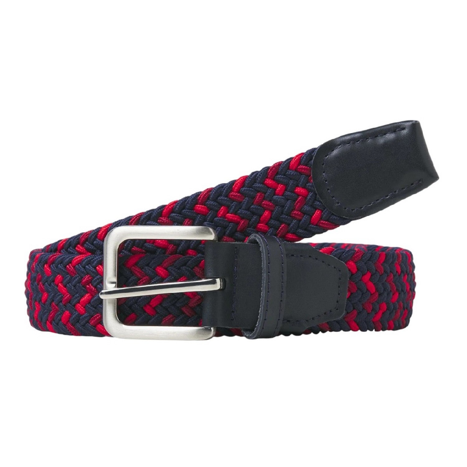 Navy Blazer - Front - Jack And Jones Mens Braided Leather Belt