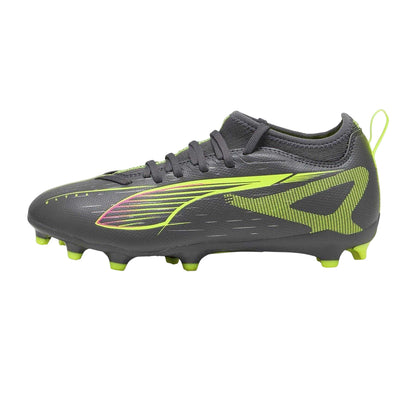 Matted Silver - Side - Puma Childrens-Kids Ultra Match Firm Ground Football Boots