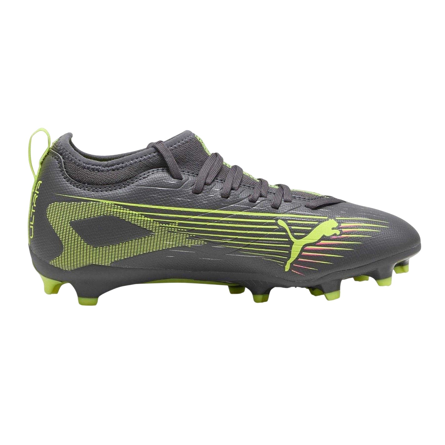 Matted Silver - Front - Puma Childrens-Kids Ultra Match Firm Ground Football Boots