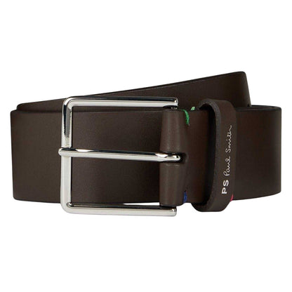 Brown - Front - Paul Smith Mens Leather Contrast Stitch Belt