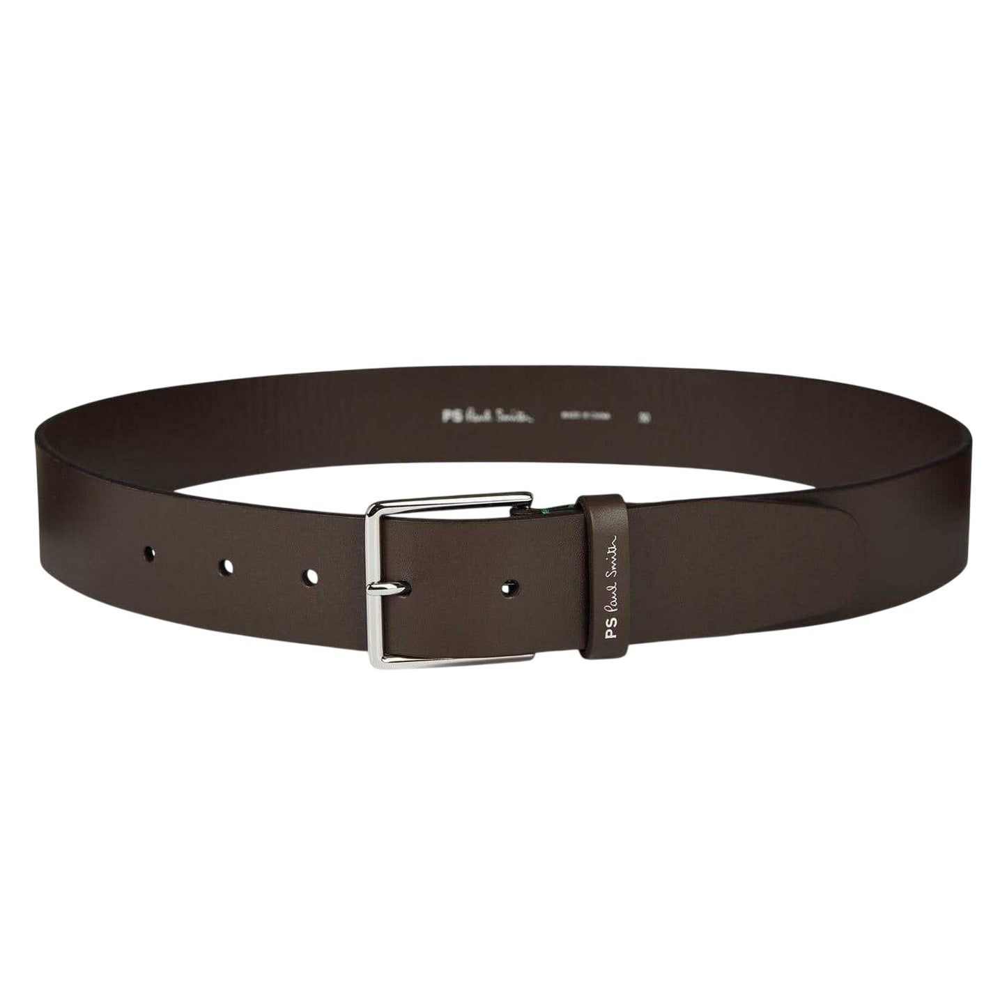 Brown - Back - Paul Smith Mens Leather Contrast Stitch Belt