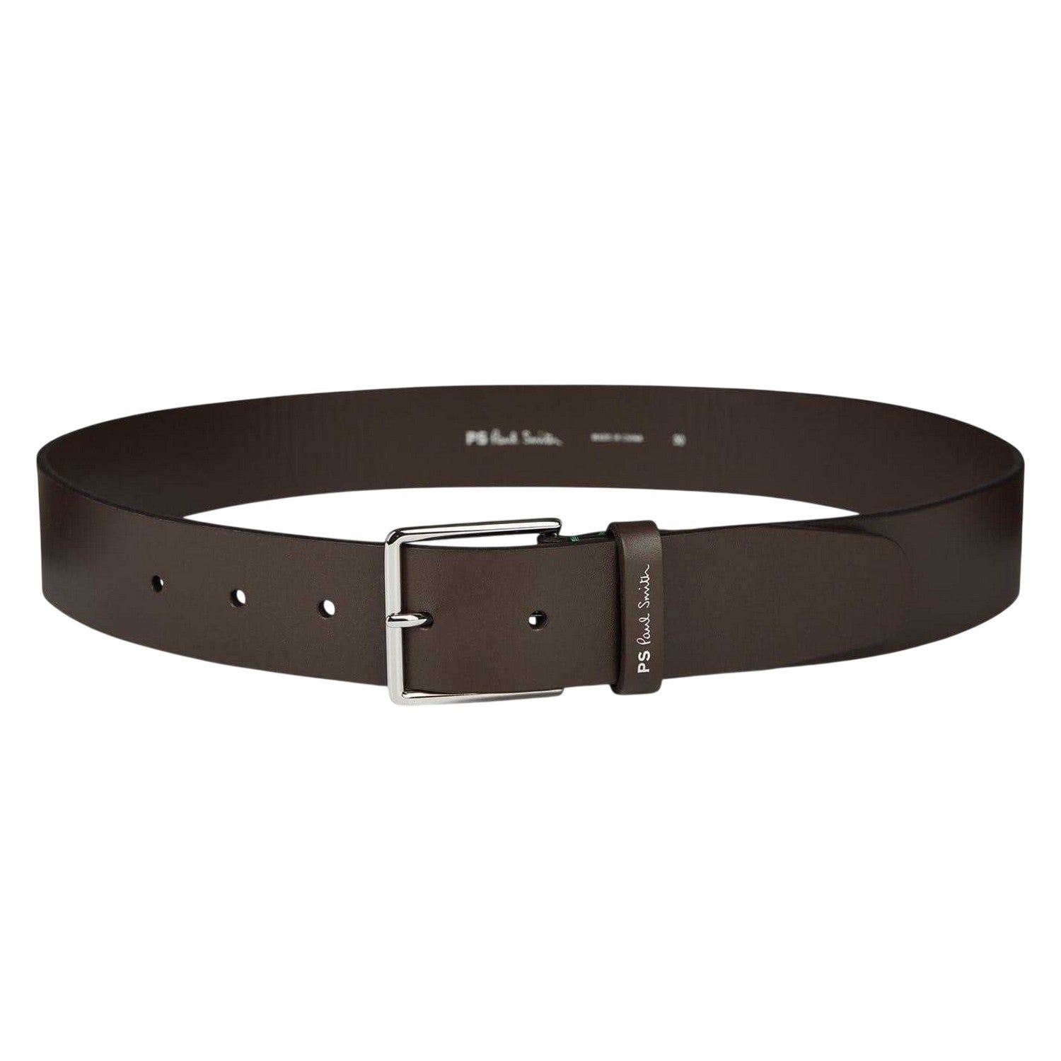 Brown - Back - Paul Smith Mens Leather Contrast Stitch Belt