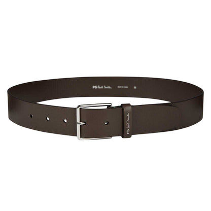 Brown - Back - Paul Smith Mens Leather Contrast Stitch Belt