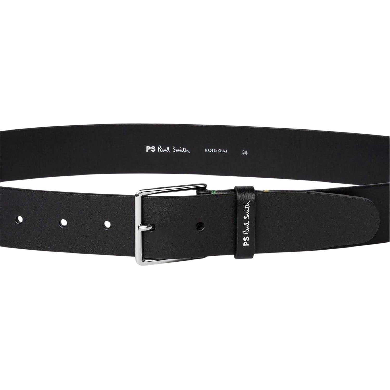 Black - Front - Paul Smith Mens Leather Contrast Stitch Belt