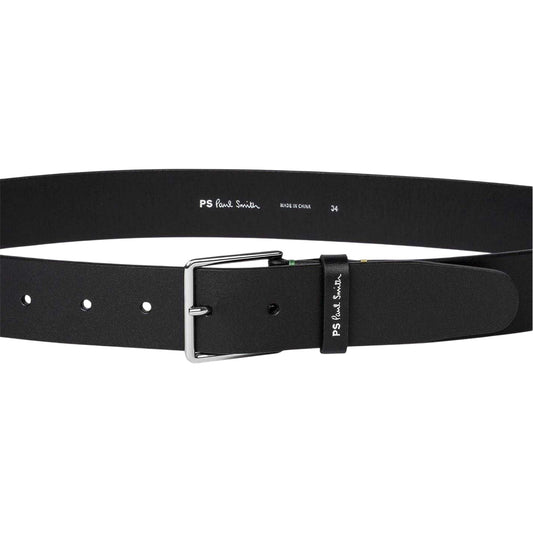 Black - Front - Paul Smith Mens Leather Contrast Stitch Belt