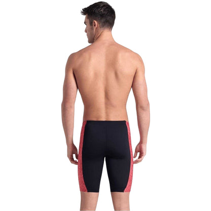 Black-Red Print - Back - Arena Mens Abstract Tiles Jammer Shorts