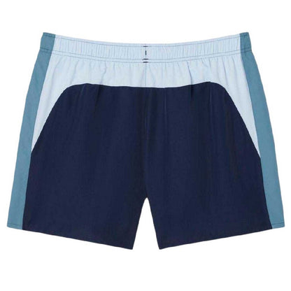 Navy - Back - Lacoste Mens Colour Block Swimming Trunks
