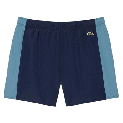 Navy - Front - Lacoste Mens Colour Block Swimming Trunks