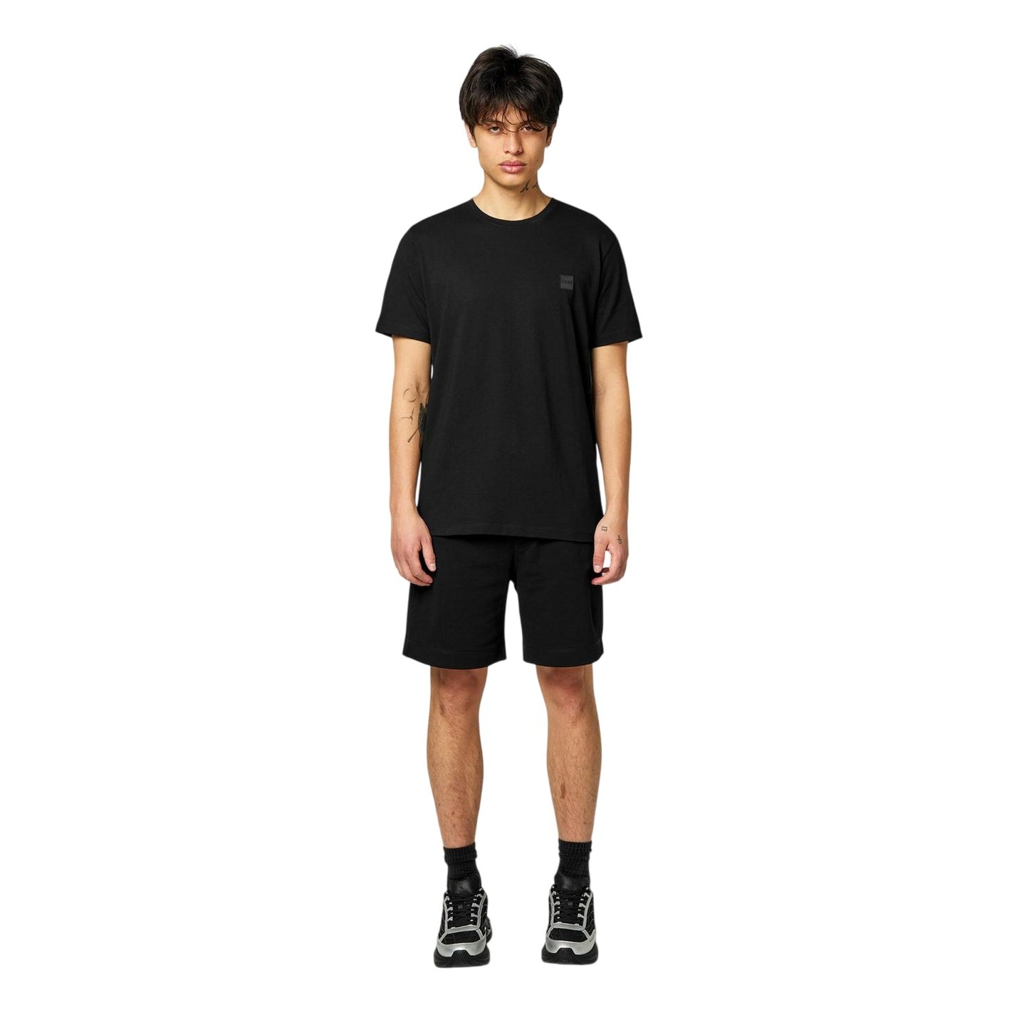 Black - Side - Boss Mens Orange Premium Cotton T-Shirt