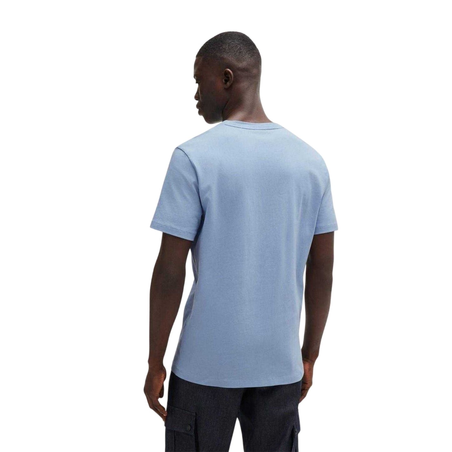 Sky Blue - Back - Boss Mens Orange Premium Cotton T-Shirt