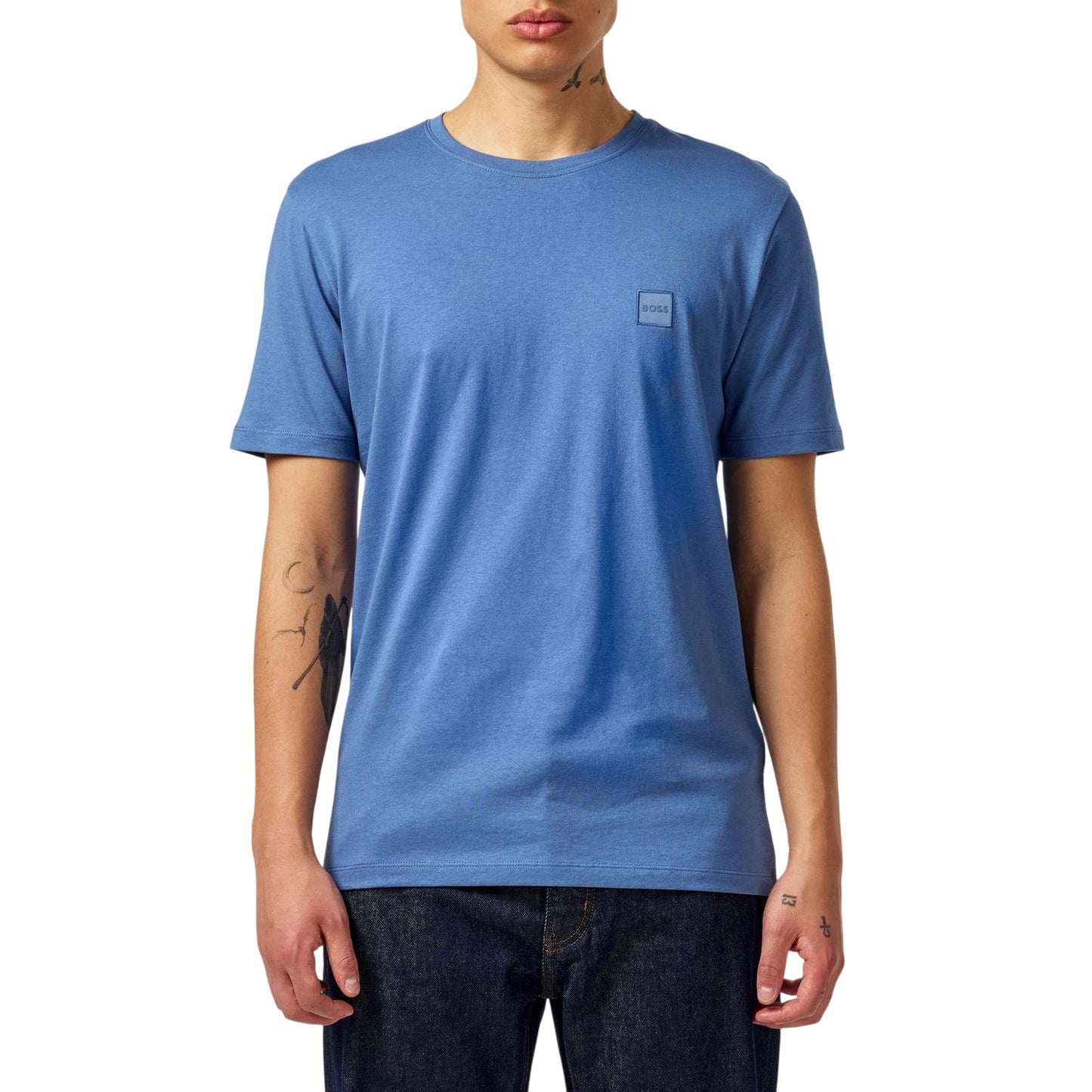 Blue - Front - Boss Mens Orange Premium Cotton T-Shirt