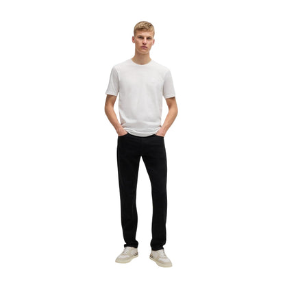 White - Side - Boss Mens Orange Premium Cotton T-Shirt