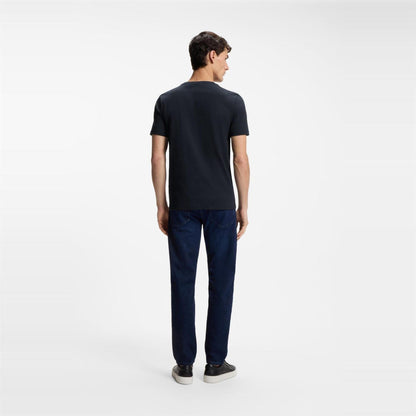 Dark Blue - Side - Boss Mens Orange Premium Cotton T-Shirt