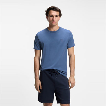 Open Blue - Close up - Boss Mens Orange Premium Cotton T-Shirt