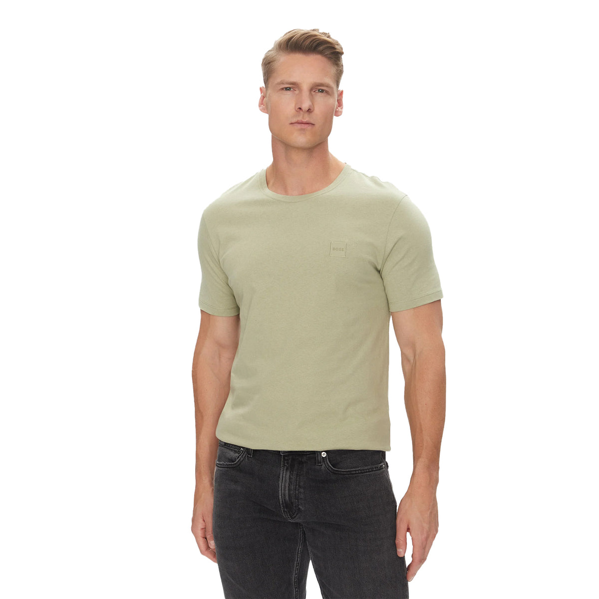 Light Green - Front - Boss Mens Orange Premium Cotton T-Shirt