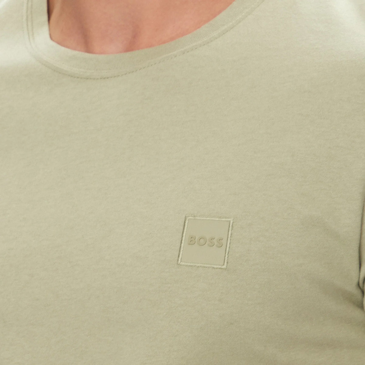 Light Green - Side - Boss Mens Orange Premium Cotton T-Shirt