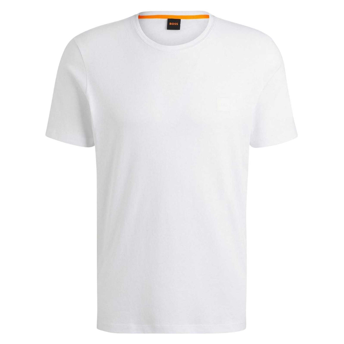 Off White - Front - Boss Mens Orange Premium Cotton T-Shirt