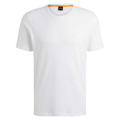 Off White - Front - Boss Mens Orange Premium Cotton T-Shirt